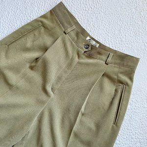 Vintage Green High Waisted Pleated Shorts